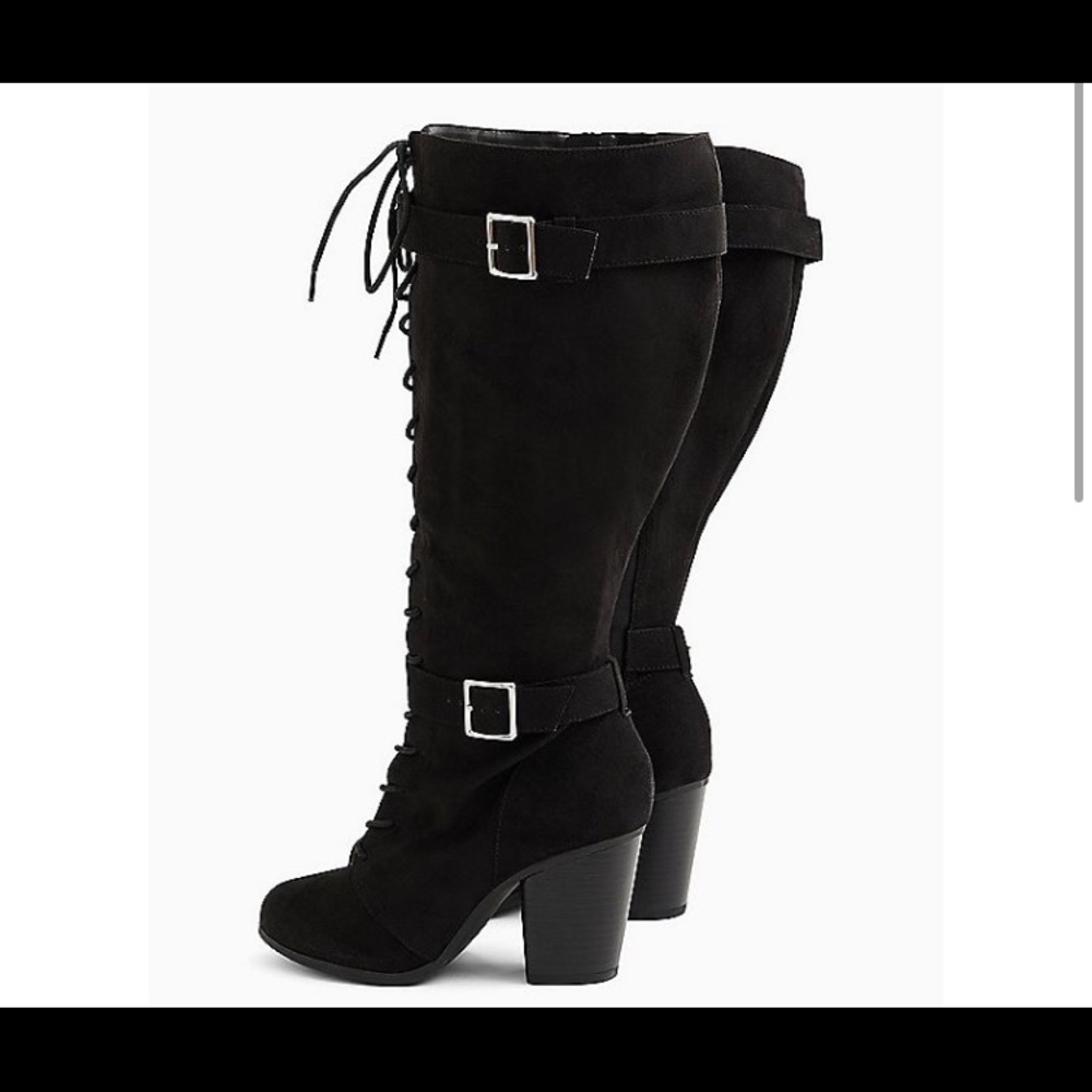 Knee High Faux Suede Wide Calf Boots- Size 9